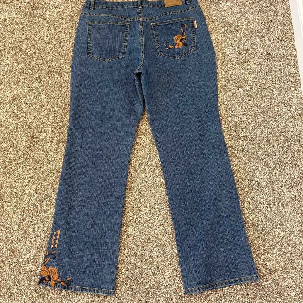 Y2K Coldwater Creek Embroidered Floral Bootcut Jeans Boho Western Denim 12 - Picture 2 of 11